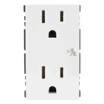 Módulo Dúplex de Contactos Eléctricos / 10A / 127V / Sistema de Seguridad Antiobjetos / Compatible con Cajas para Pavimento / Embornamiento a Tornillo
