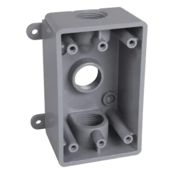Caja Impermeable / 1 Gang / 3 Salidas Roscadas 1/2 - 3/4 in / Profundidad 2 in (5.08 cm) / 16.5 in³ / Gris