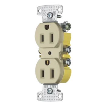 Receptáculo Dúplex Residencial / 15A / 125V / 2 Polos 3 Hilos / NEMA 5-15R / 0.93' Profundidad / 4.19' Alto / 1.52' Ancho