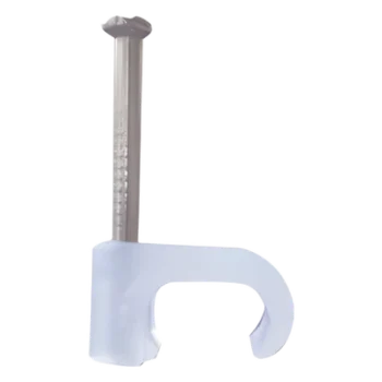 Grapa para cable plano / 4mm / Polipropileno transparente / 100 piezas / Clavo 20mm x 1.2mm / -10°C a +120°C