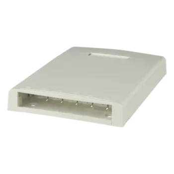 Caja de Montaje en Superficie / 6 Puertos Mini-Com / 24 m / 78.7 ft de Fibra con Búfer / Blanco Mate