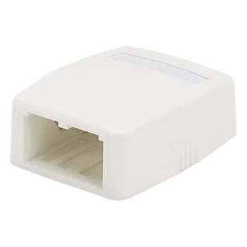 Caja de Montaje en Superficie / 2 Puertos Mini-Com / ABS / 0.175 x 0.082 x 0.217 ft / Blanco