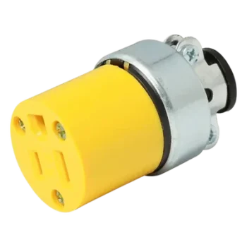 Contacto Blindado Aterrizado / 15 A / 125 V / 50/60 Hz / ABS-Metal / 38 mm Diámetro / Amarillo