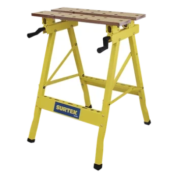 Banco de trabajo portátil / Capacidad 100 kg / Base inclinable / Acero resistente / 60.5 cm ancho / 1.98 ft altura