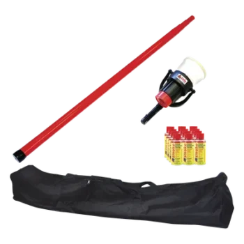 Kit de Prueba de Detectores de Humo / Pértiga Telescópica 4.6 m (15.1 ft) / Dispensador Manual 4" / 12 Latas de Humo Sintético / Detectores hasta 100 mm / Fibra de Vidrio No Conductora
