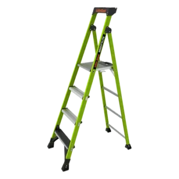 Escalera de Tijera / Fibra de Vidrio y Aluminio / 1.8 m (6 ft) / Carga 170 kg / Soporte Superior para Herramientas / Tipo IAA