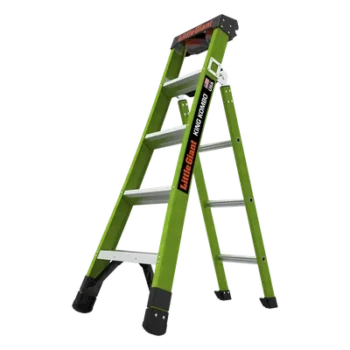 Escalera Profesional 3 en 1 / Fibra de Vidrio / Capacidad 375 lb (170 kg) / 6 ft (1.82 m) / No Conductora / Almohadilla Giratoria