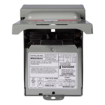 Interruptor de seguridad / 2 polos 60A / NEMA 3R exterior / 10kA / 240V / 9x12.2x17.9 pulg (0.23x0.31x0.45 m)