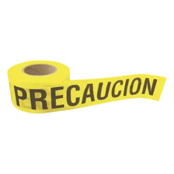 Cinta de Barricada / 100 m (328.1 ft) / Ancho 76 mm / Polipropileno Resistente a la Intemperie / Señalización PRECAUCIÓN / Espesor 0.4 mm