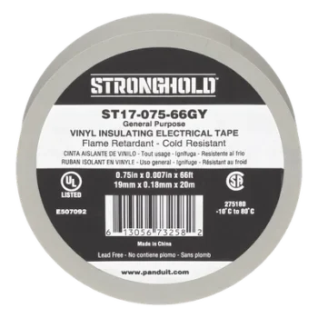 Cinta Aislante Eléctrica / PVC 0.18 mm / 19 mm x 20.12 m (66 ft) / 600V / UL 510 / Gris