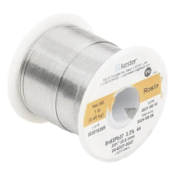 Rollo de Soldadura / 63% Sn 37% Pb / 0.031" (0.80 mm) / 454 g / Flujo 44% / No Requiere Limpieza