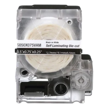 Casete de Etiquetas Autolaminadas / 300 Unidades / 0.75 x 1 Pulgadas (19.1 x 25.4 mm) / Cables 2-4 mm / Área de Impresión Blanca