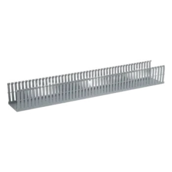 Canaleta Ranurada de PVC con Tapa / Tipo F / 82.6 mm Ancho / 79.2 mm Alto / 2 m (6.56 ft) Largo / Gris