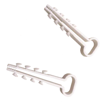 Clips Sujetadores de Plástico / 6 a 12 mm / 100 Piezas / Fijación en Pared / UTP, Coaxial y Eléctrico Ligero