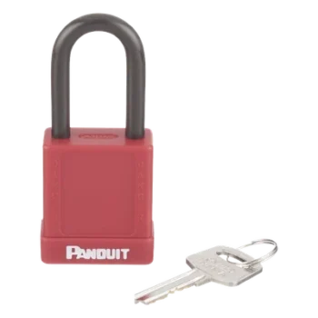 Candado de Bloqueo LOTO / Llave Única / Dieléctrico / Grillete Acero 38.1 mm / Cuerpo Aluminio 45x20x40 mm / Color Rojo