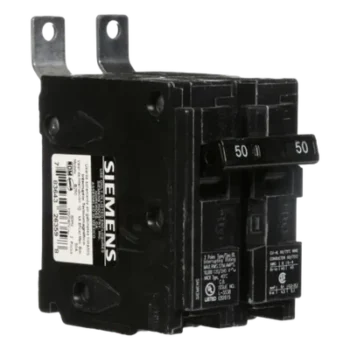 Interruptor Termomagnético / 2 Polos / 50 A / 120/240 V AC / 10 kA / Conexión por Tornillos