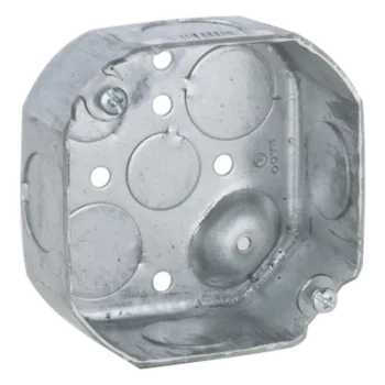 Caja de Conexión Octogonal / Acero Galvanizado / 6 Entradas / Profundidad 1 1/2 in (38.1 mm) / UL Listed