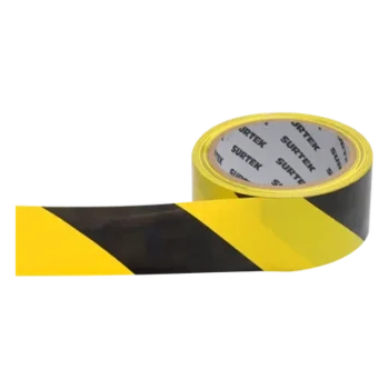 Cinta de Señalización / Adhesivo Acrílico / Espesor 0.105 mm / Ancho 48 mm / Largo 18 m / Colores Amarillo-Negro / Alta Visibilidad