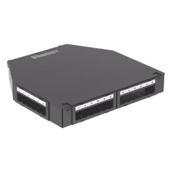 Caja de Consolidación / 24 Puertos Mini-Com / Aluminio / Instalación Piso o Pared / 1.7 in (43 mm) Profundidad Mínima