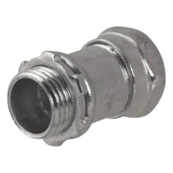 Conector Recto de Compresión / Acero Galvanizado / 1 1/4 in / Pared Delgada / 2.04 x 2.04 x 2.1 in (5.18 x 5.18 x 5.33 cm)