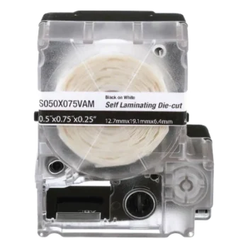Casete de Etiquetas Autolaminadas / 12.7 x 19.1 mm (0.5 x 0.75 in) / 425 Etiquetas / Cables 2-4 mm (0.08-0.16 in) / Calibre 18-14 AWG / -40°C a 66°C