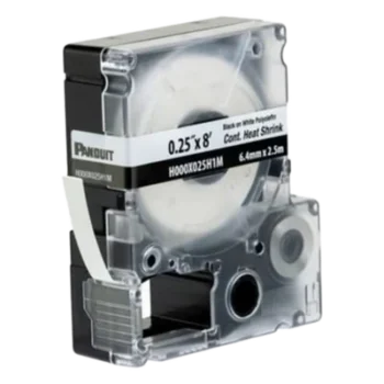 Casete de Etiquetas / Tubo Termocontráctil / 6.4 mm (0.25 in) Ancho / 2.4 m (7.87 ft) Largo / Calibre 22-18 AWG / Poliolefina Blanca