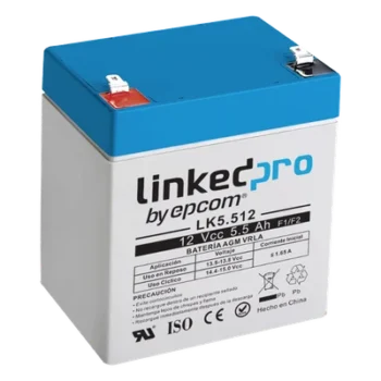 Batería de Respaldo AGM / 12 V / 5.5 Ah / Vida Útil 5 Años / Terminales F1 + Adaptador F2 / UL Certificada