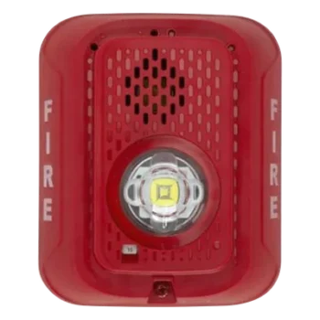 Sirena con Estrobo LED / 2 Hilos / Candela Seleccionable hasta 185 cd / 24 Vcd / Montaje en Pared