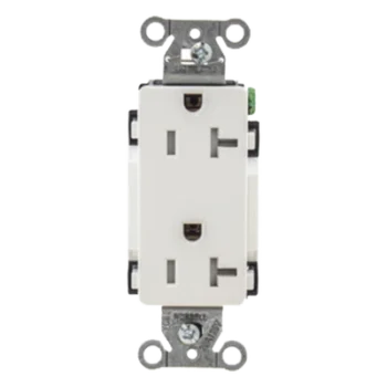 Contacto Duplex Decorador / 20 A / 125V / NEMA 5-20R / 2 Polos 3 Hilos / Resistente a Manipulaciones / Grado Industrial / 3.28 x 1.14 x 1.29 in