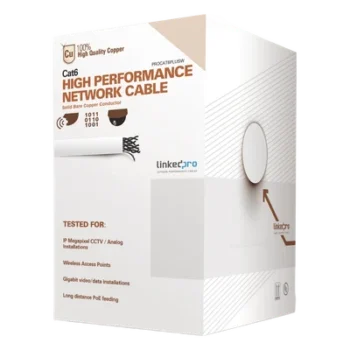 Bobina de Cable Cat6 / 305 m (1000 pies) / 23 AWG / 250 MHz / Cobre / Super Flexible / UL / Blanco