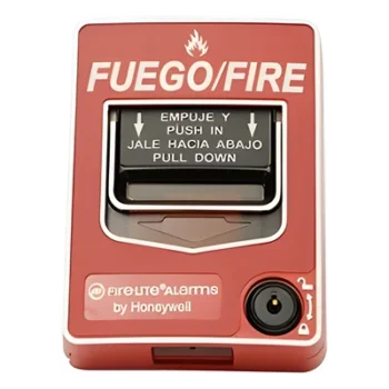 Estación Manual de Alarma Contra Incendio / Doble Acción / Rotulado Bilingüe FIRE/FUEGO / Reset con Llave / Carcasa de Policarbonato