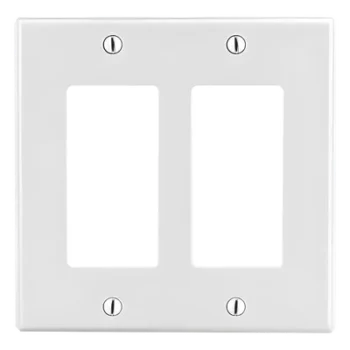 Tapa para Caja Multigang / Contacto Doble / Decorador / Policarbonato / 4.63 x 4.69 x 0.25 in / Blanco