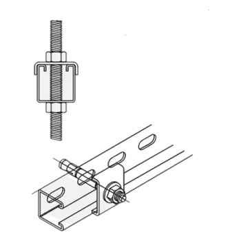Tope Unicanal / Forma U / Tornillo 3/8" (9.5 mm) / Acero Galvanizado / Carga Pesada