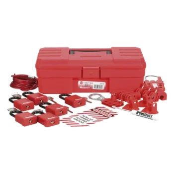 Kit de Bloqueo LOTO para Contratistas / 6 Candados No Conductores / 15 Etiquetas Seguridad / Bolso 5.0' x 3.5' x 11.0' (16.4 x 11.5 x 36.1 ft equivalente aproximado: 1.52 x 1.07 x 3.35 m)