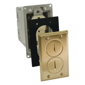 Caja de Piso con Receptáculo / 15A / 125V / 1 Gang / Acabado Latón / 3.25 x 5.313 x 4.75 in