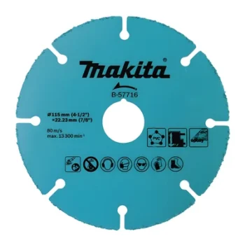 Disco de Carburo de Tungsteno / 115 mm (4.5 in) / Espesor 1 mm / 13,300 RPM / Multi-Material / Uso en Seco