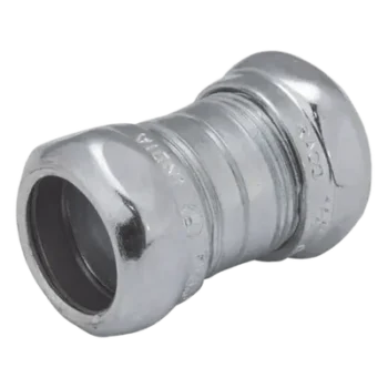 Conector de Compresión / Acero Galvanizado / Pared Delgada 1 1/4 in / 48 mm x 48 mm / 0.27 kg / Industrial