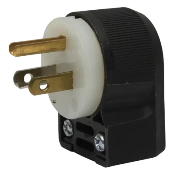 Clavija NEMA 5-15P / 15A 125V / 2 Polos 3 Hilos / Grado Industrial-Comercial / Angular / 1.53 x 1.22 x 2.11 in