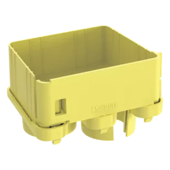Tapa de Salida / 2 Puertos / Tubería Corrugada 1.5 in (38 mm) / Radio de Curvatura 2 in (50.8 mm) / Canaleta 4x4 / Color Amarillo
