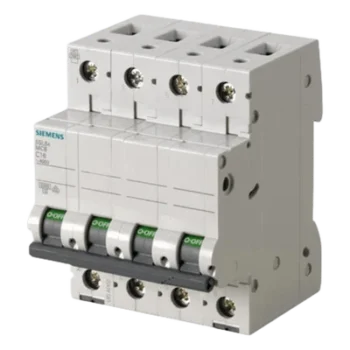 Interruptor automático magnetotérmico / 4 polos / 16 A / Curva C / 6 kA / 400 VCA / Riel DIN