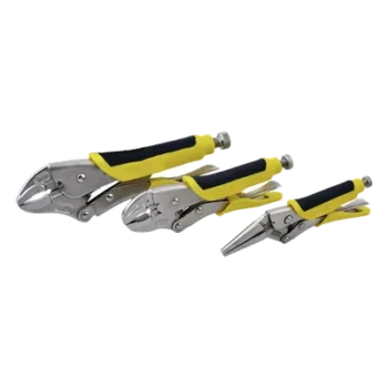 Juego de Pinzas de Presión / 3 Piezas / Acero al Cromo Molibdeno / Mangos Bimateriales Aislantes / ASME B107.500