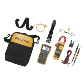 Kit HVAC / Multímetro con temperatura integrada / Pinza amperimétrica True RMS 400 A / Detección microamperios / Retroiluminación LED