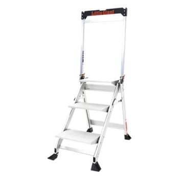 Escalera de Tijera / 3 Peldaños Jumbo / Altura 0.67 m (2.2 ft) / Capacidad 170 kg (375 lbs) / Barra Anti-caídas / Almohadillas Antideslizantes