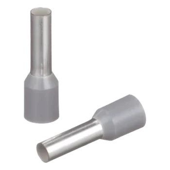 Férula Aislada / 12 AWG / 17.5 mm Largo / Color Gris DIN / 500 Piezas / Cable Único