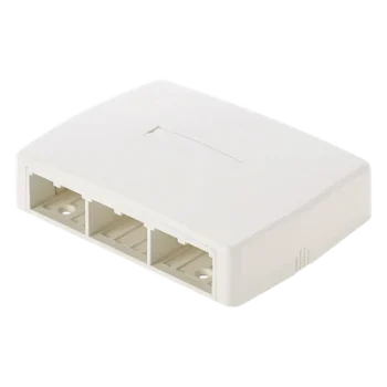 Caja de Montaje en Superficie / 6 Puertos Mini-Com / Bajo Perfil / ABS / Blanco Mate