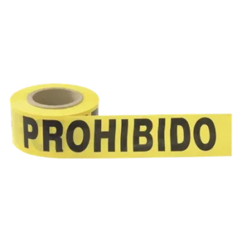 Cinta de Barricada / 100 m (328.1 ft) de Longitud / Ancho 76 mm (3") / Polipropileno con Aditivos UV / Espesor 0.4 mm / Leyenda "Prohibido el Paso"