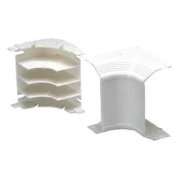 Esquinero Interior para Canaleta / PVC Rígido / Doble Cara / Radio de Curvatura 1 in / UL94V-0 / Blanco Mate