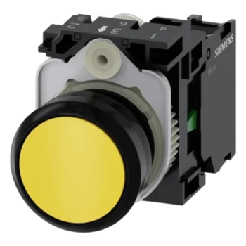 Botón de Control Industrial / 22 mm / IP69K / Contacto Normalmente Abierto / 10 A / 5-500 V AC/DC / Amarillo