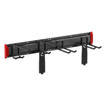Estante de Almacenamiento de Pared / Capacidad 136 kg / Ganchos Ajustables / 2 Placas de Montaje / Acero y Plástico