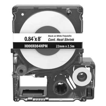 Casete de Etiquetas Termocontráctiles / Poliolefina 2:1 / 21.3 mm (0.84') Ancho / 2.4 m (7.87') Largo / Rango 8-1 AWG / Blanco